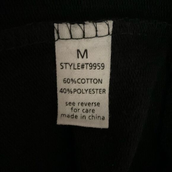 Active LA Sweatshirt Top Crew Neck Long Sleeves Black 82 in Gold Sequins Medium - Picture 4 of 10